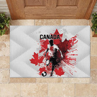 Canada 2024 Soccer Rubber Doormat Canadian Player Maple Leaf - Wonder Print Shop