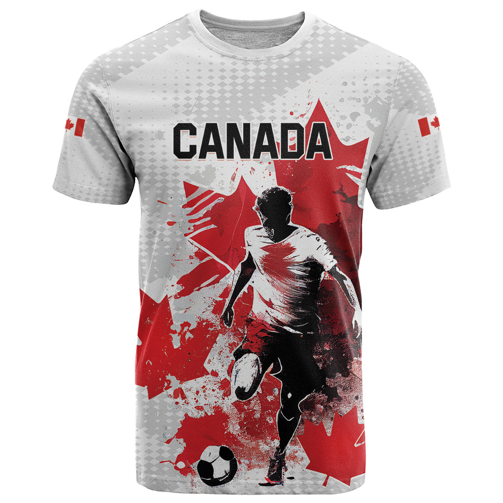 Personalized Canada 2024 Soccer T Shirt Canadian Player Maple Leaf - Wonder Print Shop