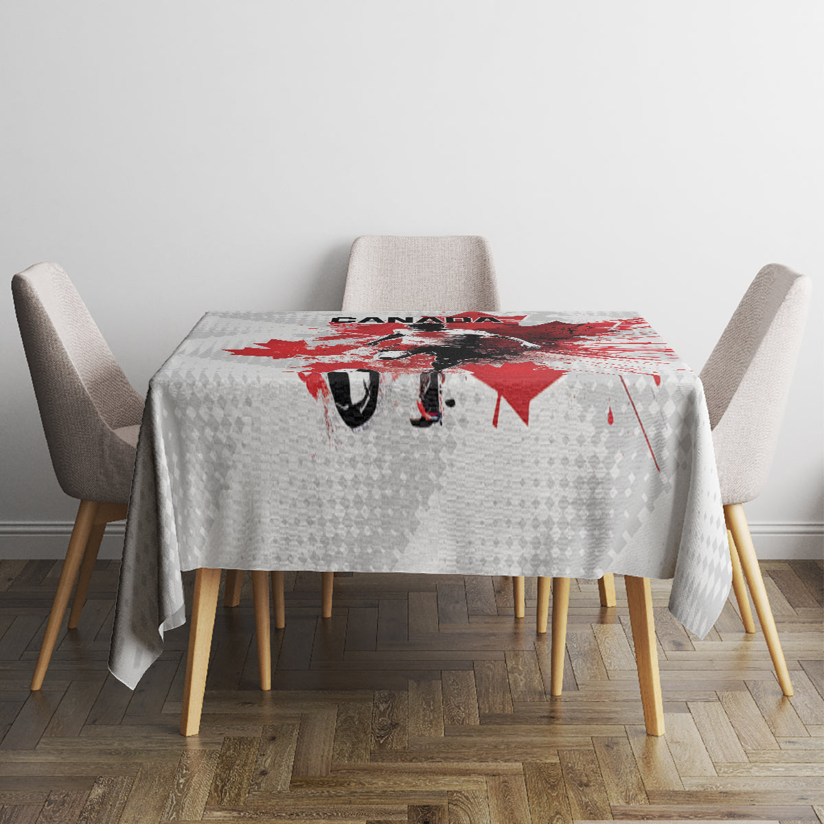 Canada 2024 Soccer Tablecloth Canadian Player Maple Leaf - Wonder Print Shop