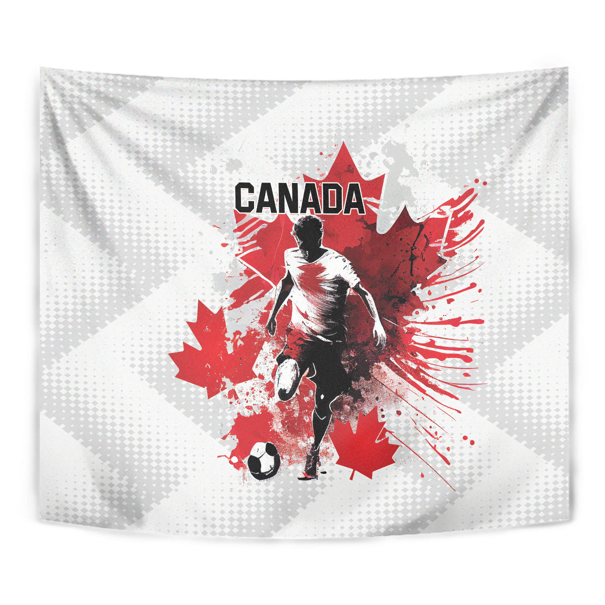 Canada 2024 Soccer Tapestry Canadian Player Maple Leaf - Wonder Print Shop