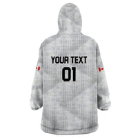 Personalized Canada 2024 Soccer Wearable Blanket Hoodie Canadian Player Maple Leaf - Wonder Print Shop