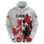 Personalized Canada 2024 Soccer Zip Hoodie Canadian Player Maple Leaf