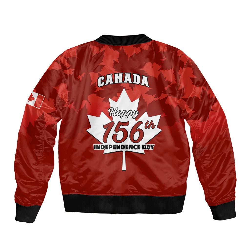 1 July Canada Independence Day Bomber Jacket Canadian Maple Leaf Happy 156th Anniversary - Wonder Print Shop