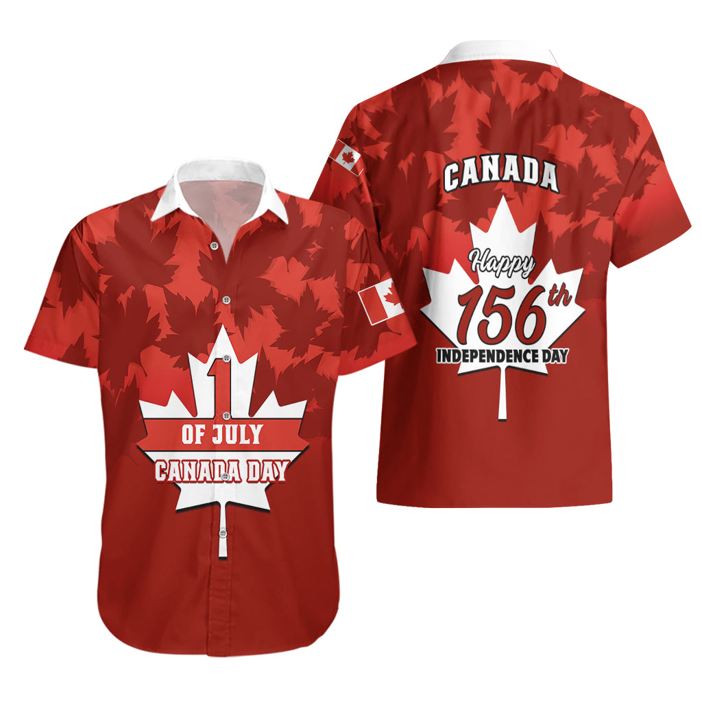 1 July Canada Independence Day Hawaiian Shirt Canadian Maple Leaf Happy 156th Anniversary - Wonder Print Shop
