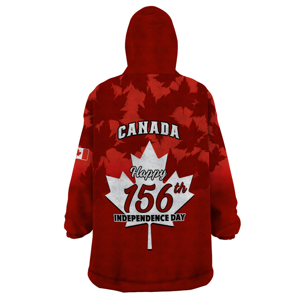 1 July Canada Independence Day Wearable Blanket Hoodie Canadian Maple Leaf Happy 156th Anniversary - Wonder Print Shop