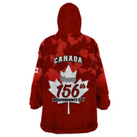 1 July Canada Independence Day Wearable Blanket Hoodie Canadian Maple Leaf Happy 156th Anniversary - Wonder Print Shop