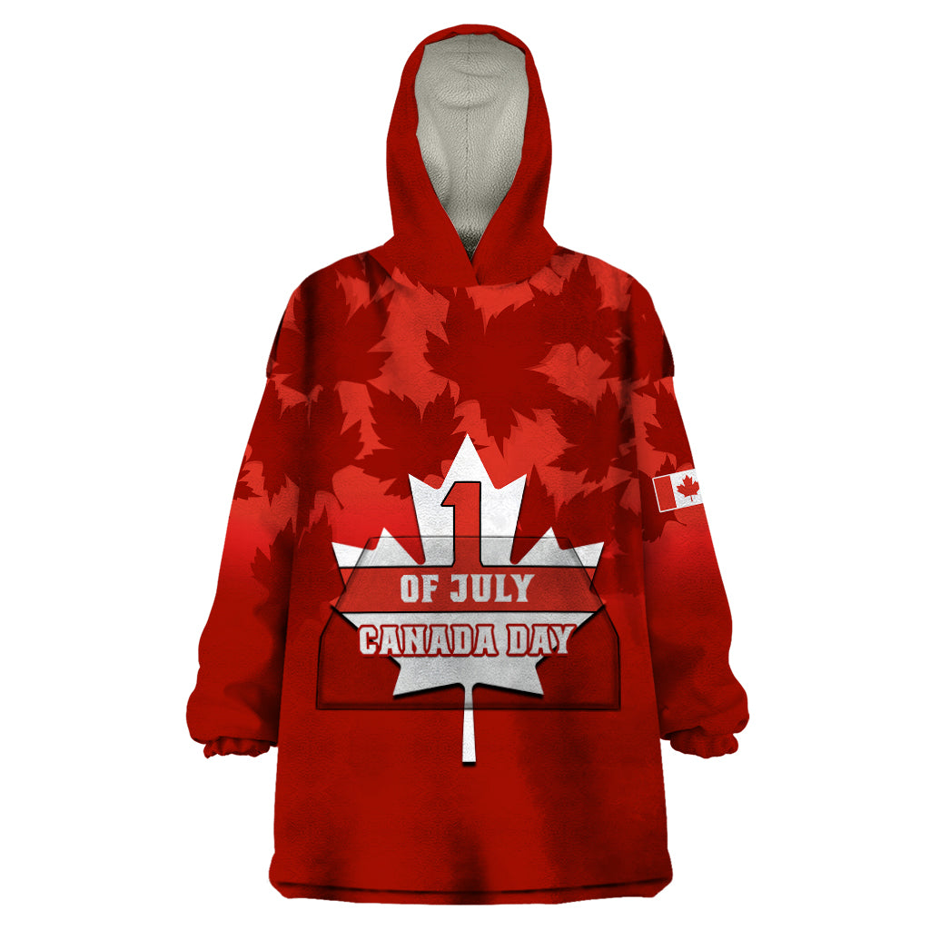 Custom 1 July Canada Independence Day Wearable Blanket Hoodie Canadian Maple Leaf Happy 156th Anniversary - Wonder Print Shop