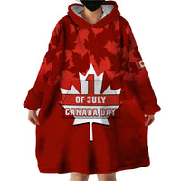 Custom 1 July Canada Independence Day Wearable Blanket Hoodie Canadian Maple Leaf Happy 156th Anniversary - Wonder Print Shop