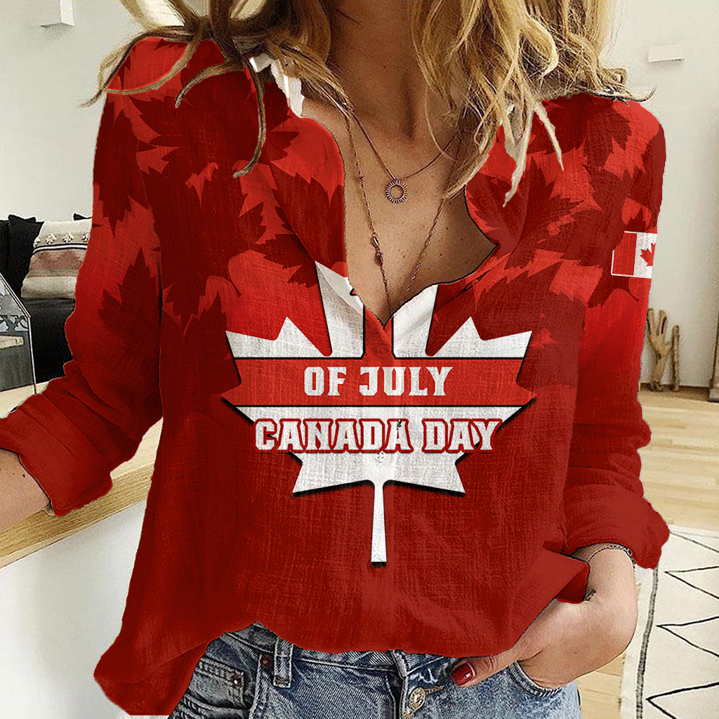Custom 1 July Canada Independence Day Women Casual Shirt Canadian Maple Leaf Happy 156th Anniversary - Wonder Print Shop