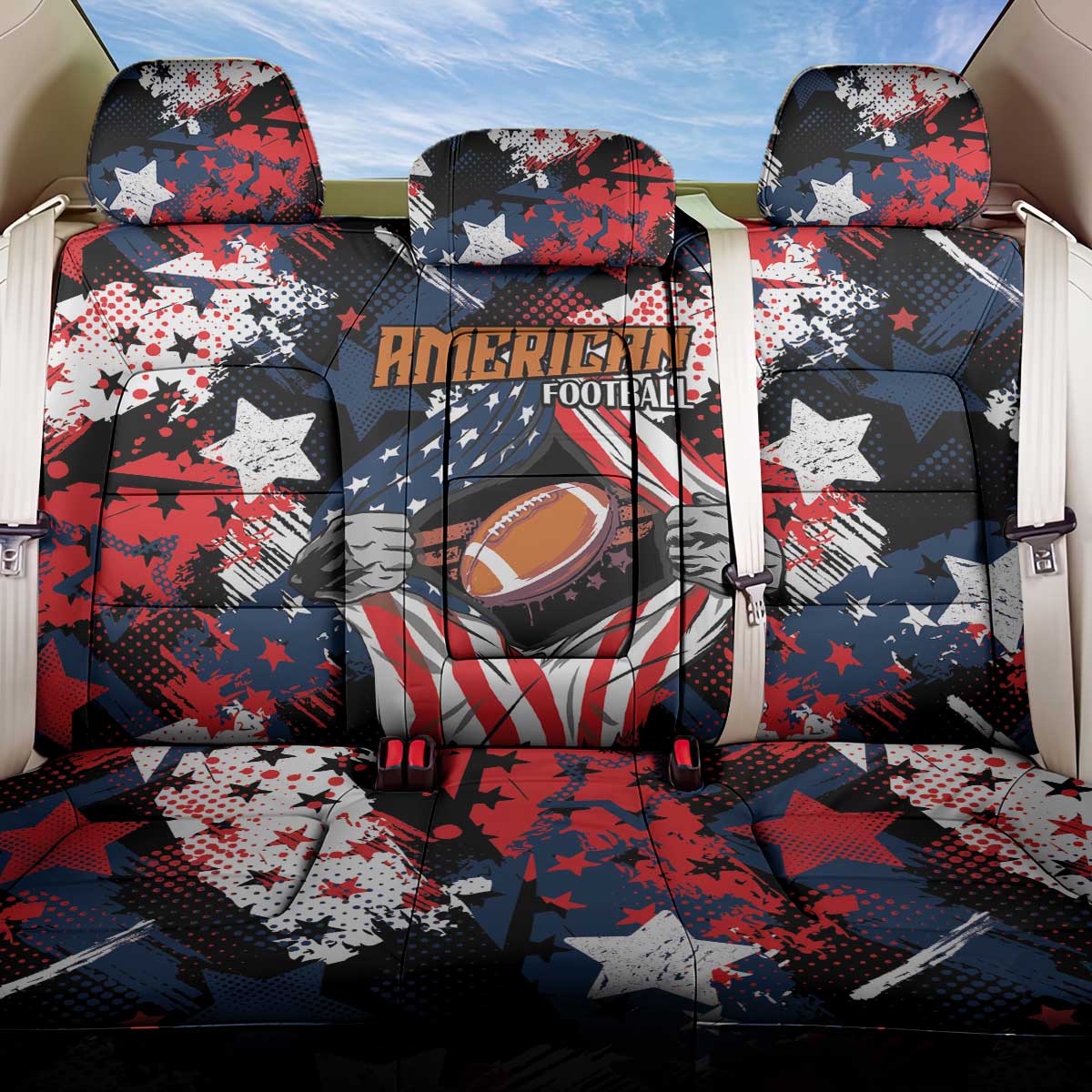 American Football Grunge Back Car Seat Cover Special Version - Wonder Print Shop
