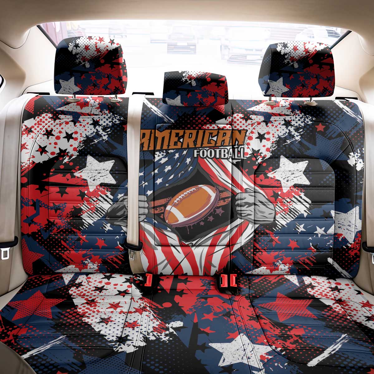 American Football Grunge Back Car Seat Cover Special Version - Wonder Print Shop
