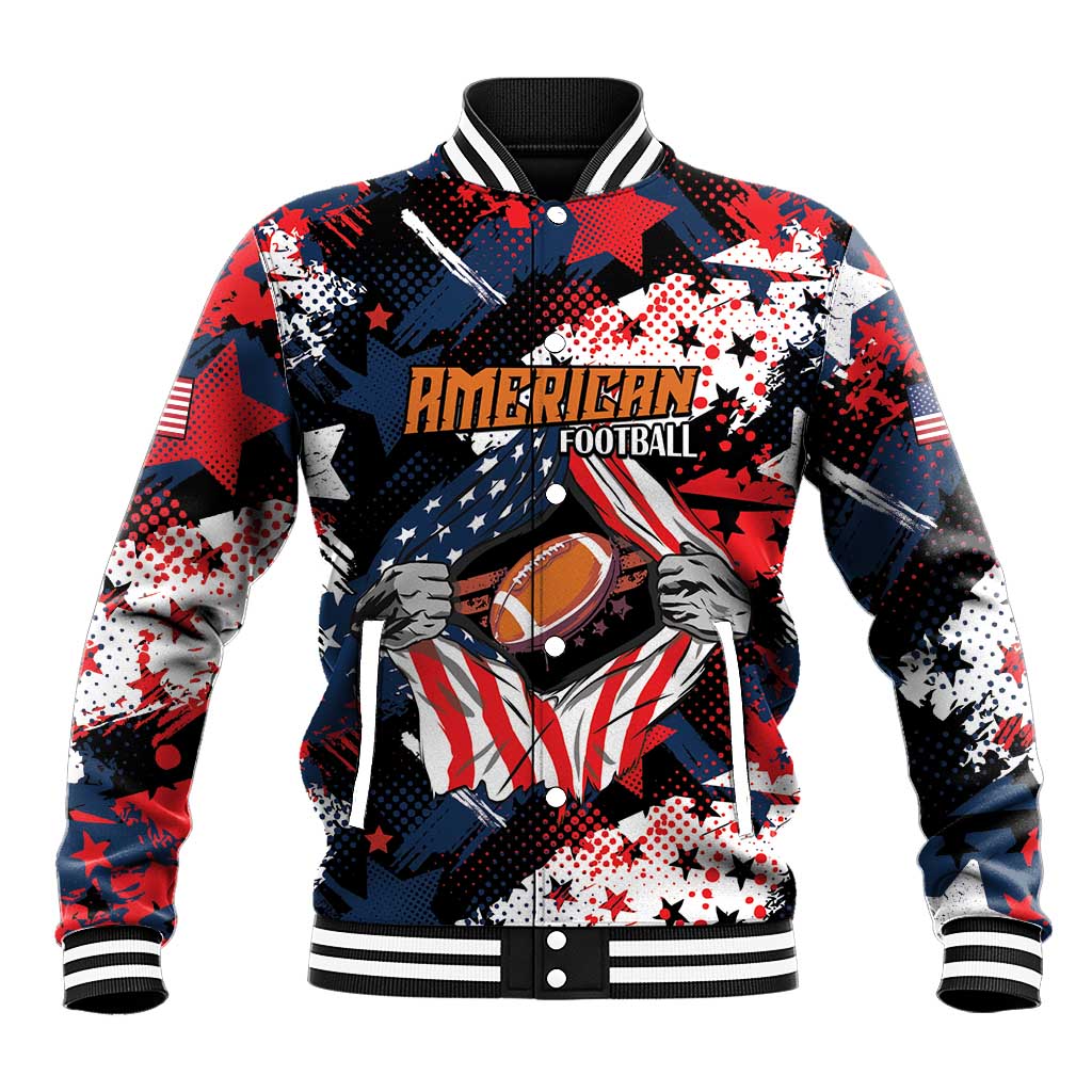 Custom American Football Grunge Baseball Jacket Special Version - Wonder Print Shop
