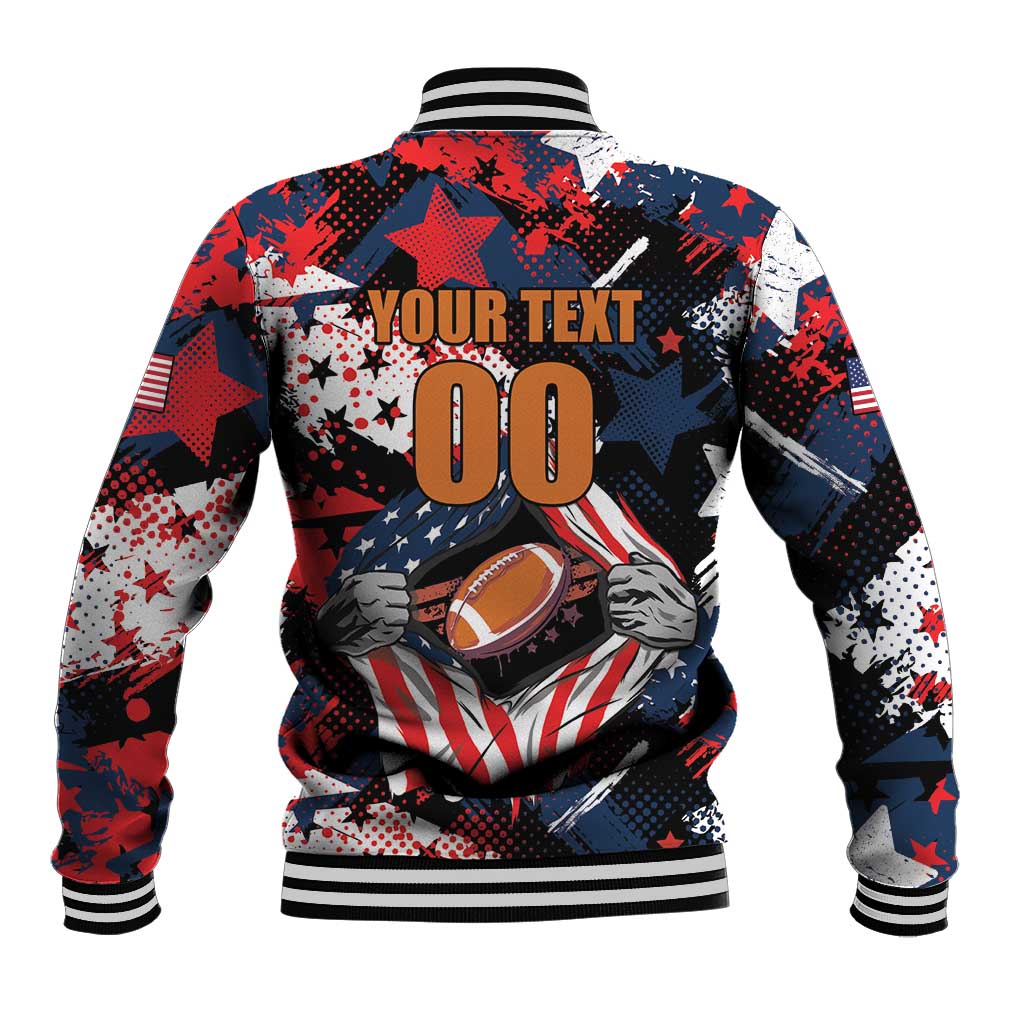 Custom American Football Grunge Baseball Jacket Special Version - Wonder Print Shop