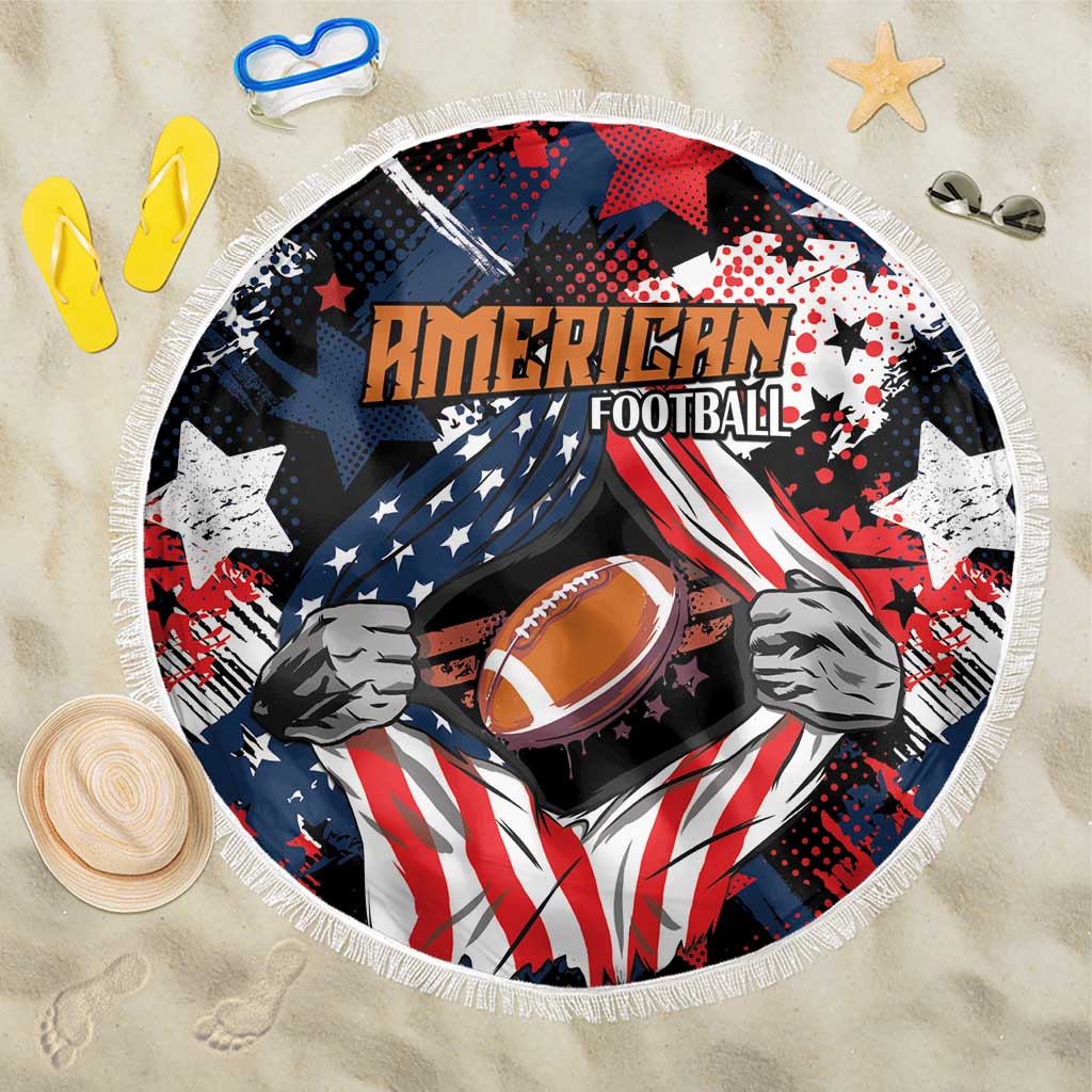 American Football Grunge Beach Blanket Special Version - Wonder Print Shop