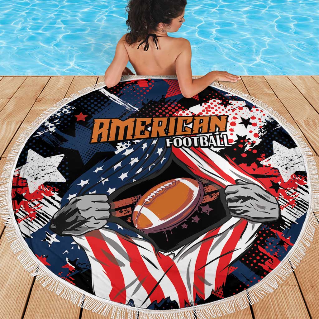 American Football Grunge Beach Blanket Special Version - Wonder Print Shop