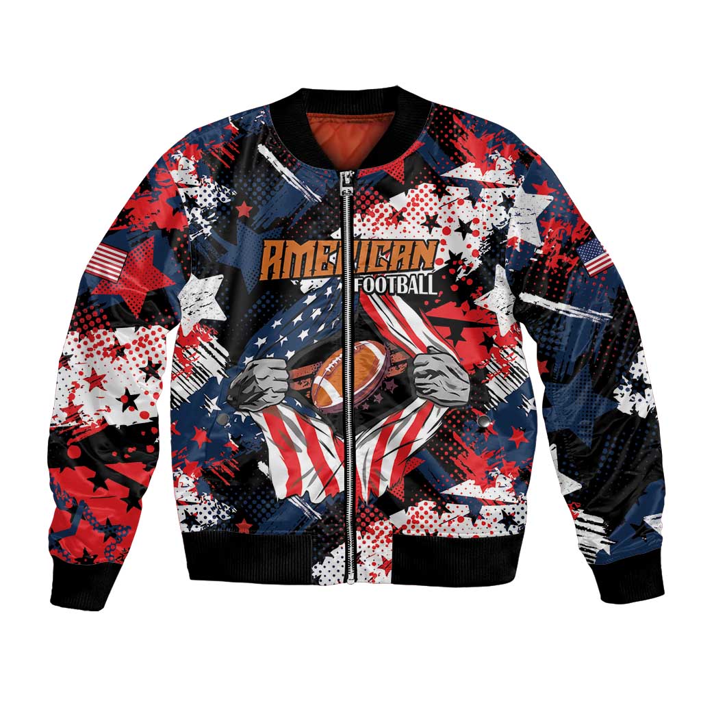 Custom American Football Grunge Bomber Jacket Special Version - Wonder Print Shop