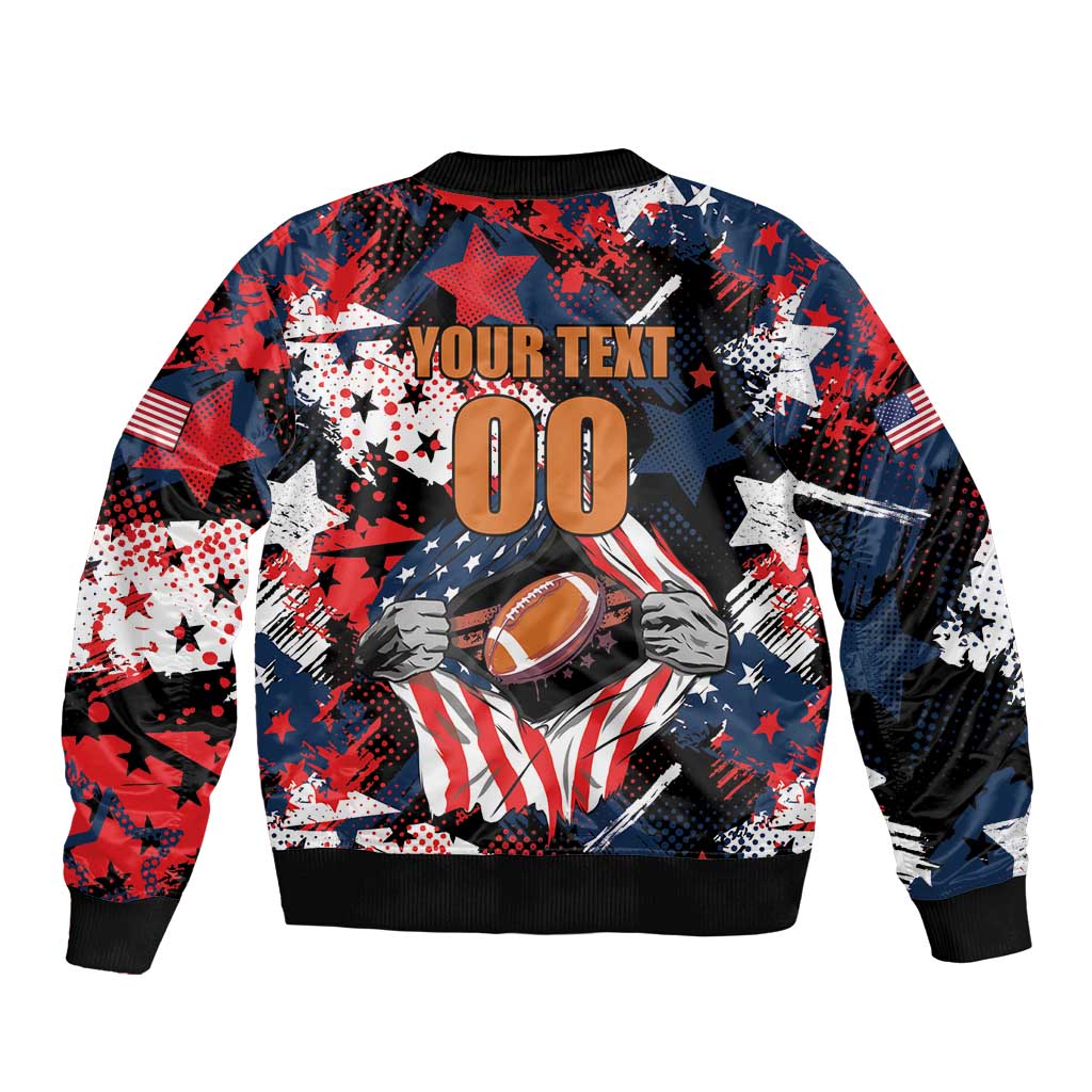 Custom American Football Grunge Bomber Jacket Special Version - Wonder Print Shop