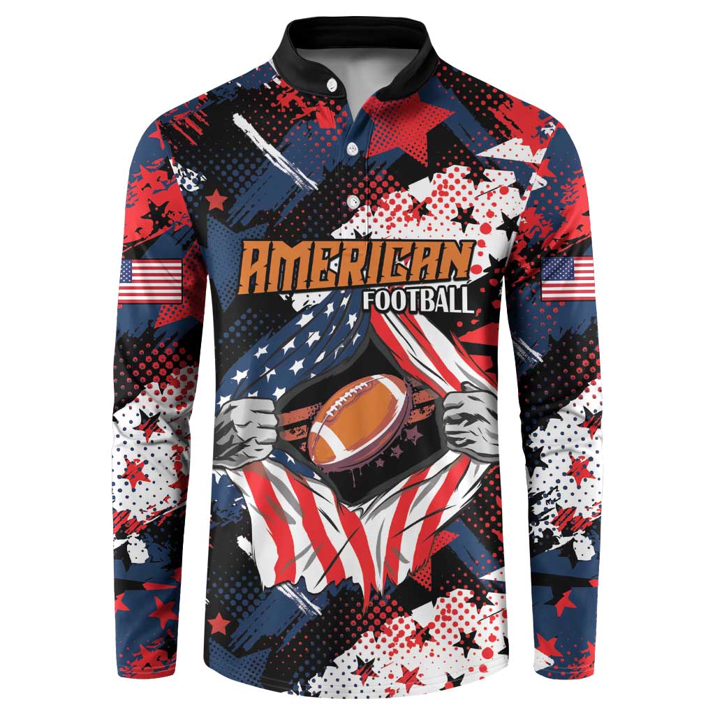 Custom American Football Grunge Button Sweatshirt Special Version - Wonder Print Shop