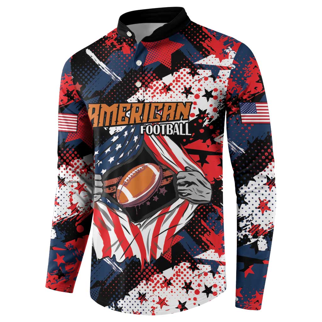 Custom American Football Grunge Button Sweatshirt Special Version - Wonder Print Shop