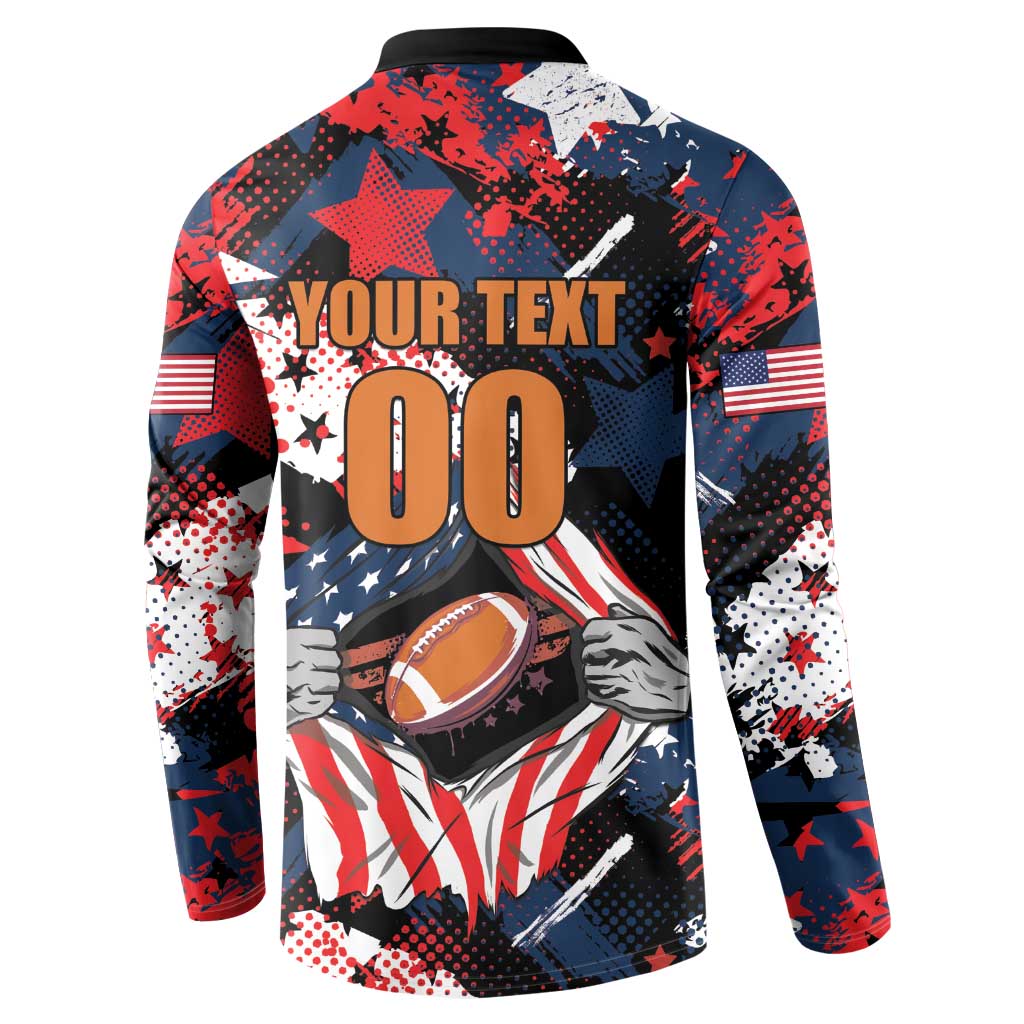 Custom American Football Grunge Button Sweatshirt Special Version - Wonder Print Shop