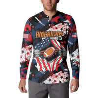 Custom American Football Grunge Button Sweatshirt Special Version - Wonder Print Shop