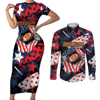 Custom American Football Grunge Couples Matching Short Sleeve Bodycon Dress and Long Sleeve Button Shirt Special Version - Wonder Print Shop
