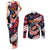 Custom American Football Grunge Couples Matching Tank Maxi Dress and Long Sleeve Button Shirt Special Version - Wonder Print Shop