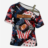 Custom American Football Grunge Cross Shoulder Shirt Special Version - Wonder Print Shop