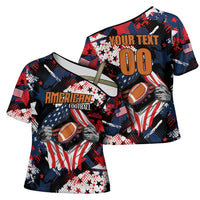 Custom American Football Grunge Cross Shoulder Shirt Special Version - Wonder Print Shop