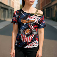 Custom American Football Grunge Cross Shoulder Shirt Special Version - Wonder Print Shop