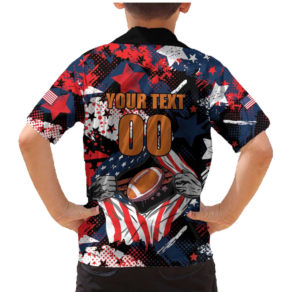 Custom American Football Grunge Family Matching Mermaid Dress and Hawaiian Shirt Special Version - Wonder Print Shop