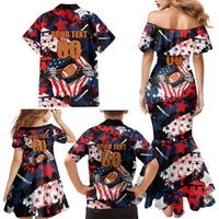 Custom American Football Grunge Family Matching Mermaid Dress and Hawaiian Shirt Special Version - Wonder Print Shop