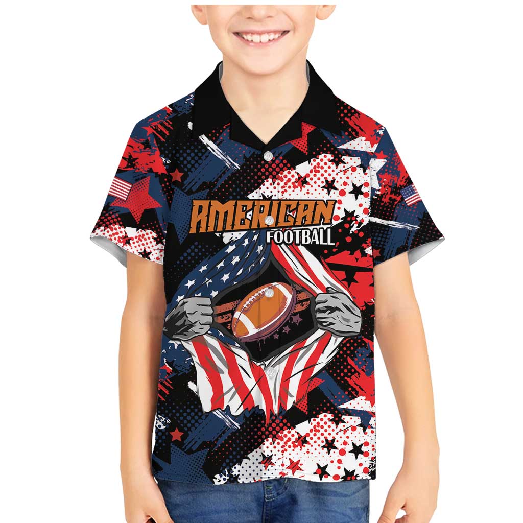 Custom American Football Grunge Family Matching Mermaid Dress and Hawaiian Shirt Special Version - Wonder Print Shop