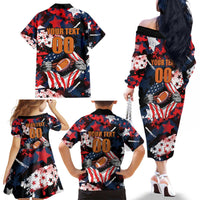 Custom American Football Grunge Family Matching Off The Shoulder Long Sleeve Dress and Hawaiian Shirt Special Version - Wonder Print Shop