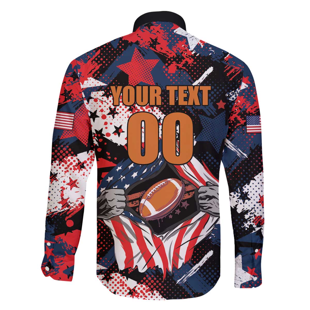 Custom American Football Grunge Family Matching Off The Shoulder Long Sleeve Dress and Hawaiian Shirt Special Version - Wonder Print Shop