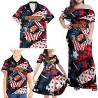 Custom American Football Grunge Family Matching Off Shoulder Maxi Dress and Hawaiian Shirt Special Version - Wonder Print Shop