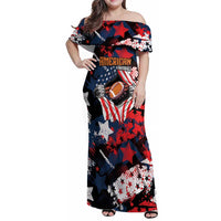 Custom American Football Grunge Family Matching Off Shoulder Maxi Dress and Hawaiian Shirt Special Version - Wonder Print Shop