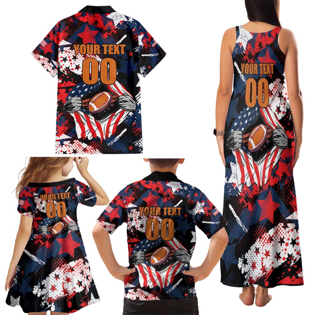 Custom American Football Grunge Family Matching Tank Maxi Dress and Hawaiian Shirt Special Version - Wonder Print Shop