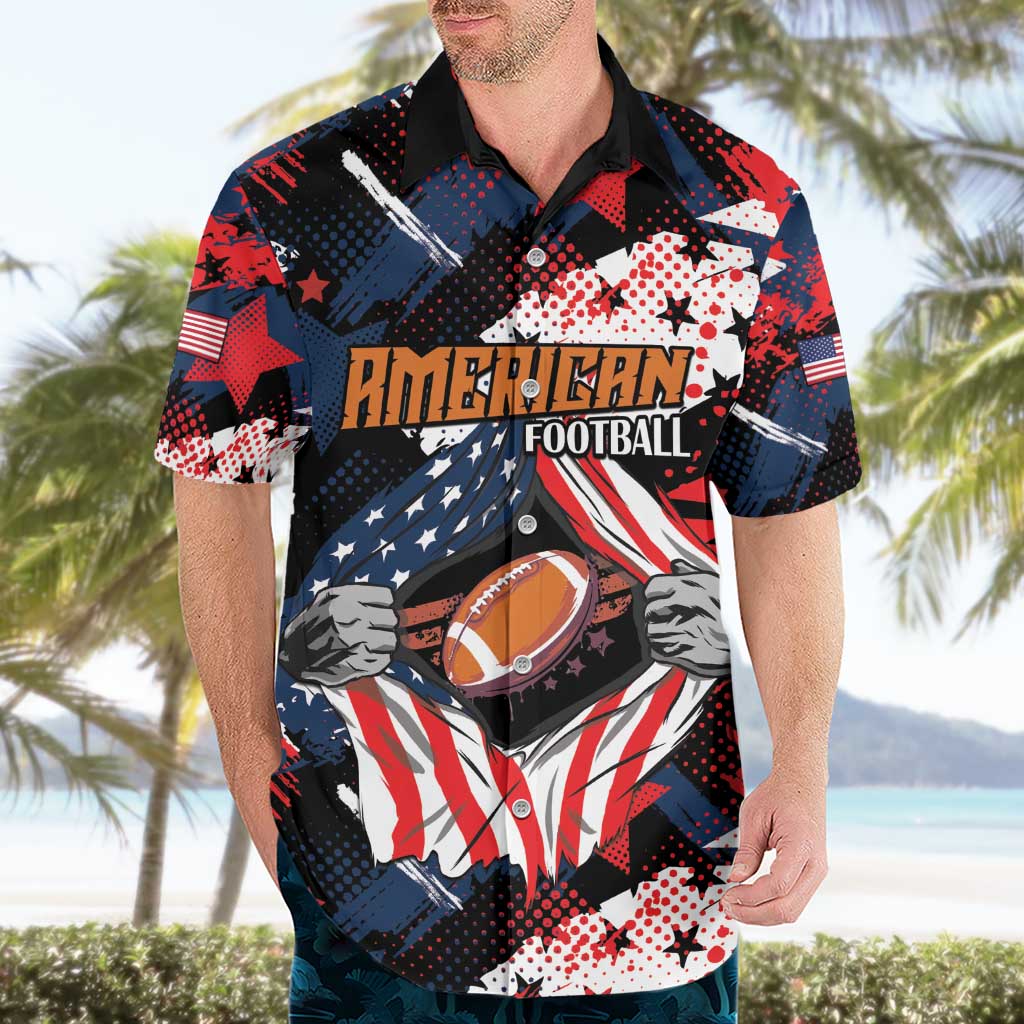 Custom American Football Grunge Hawaiian Shirt Special Version - Wonder Print Shop