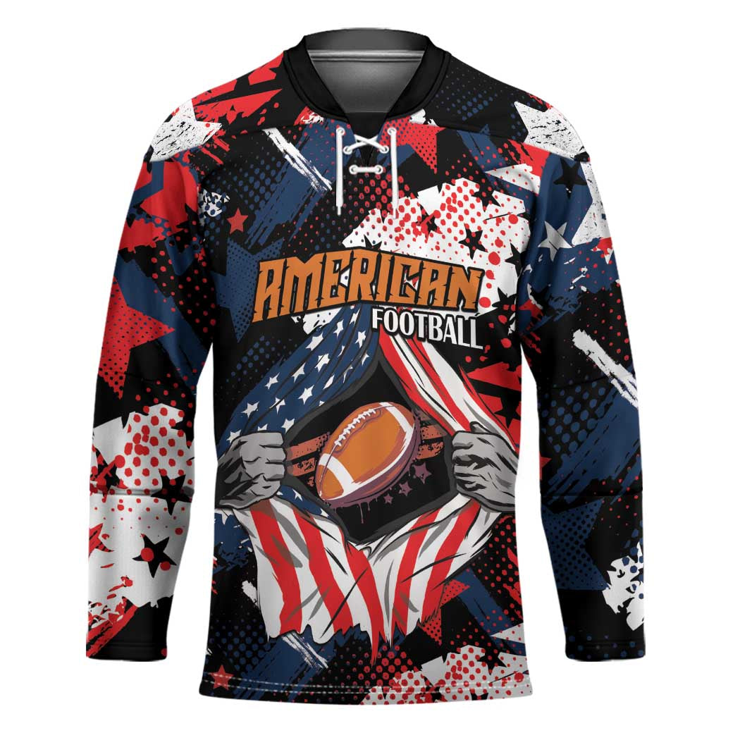 Custom American Football Grunge Hockey Jersey Special Version - Wonder Print Shop