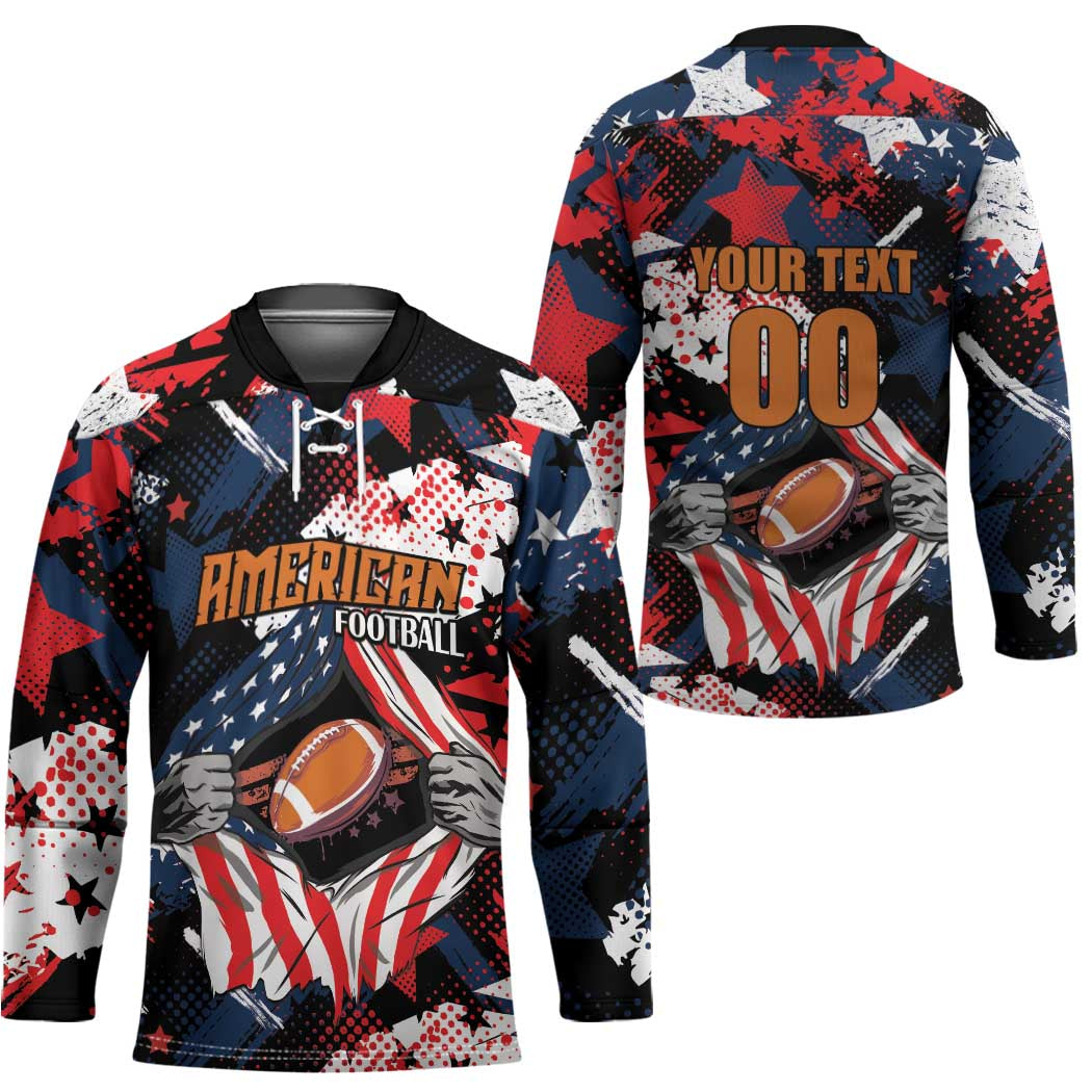 Custom American Football Grunge Hockey Jersey Special Version - Wonder Print Shop