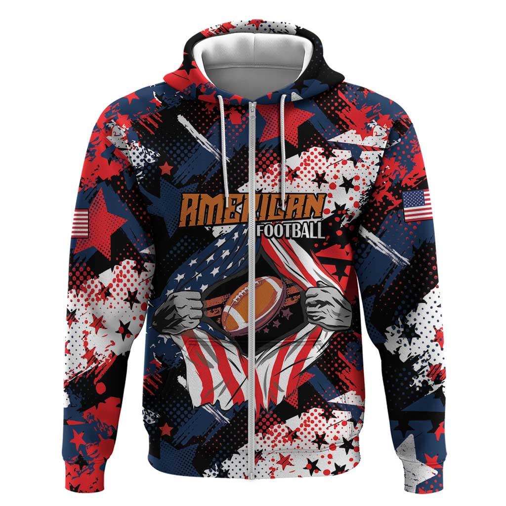 Custom American Football Grunge Hoodie Special Version - Wonder Print Shop