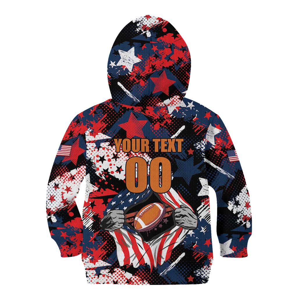Custom American Football Grunge Kid Hoodie Special Version - Wonder Print Shop