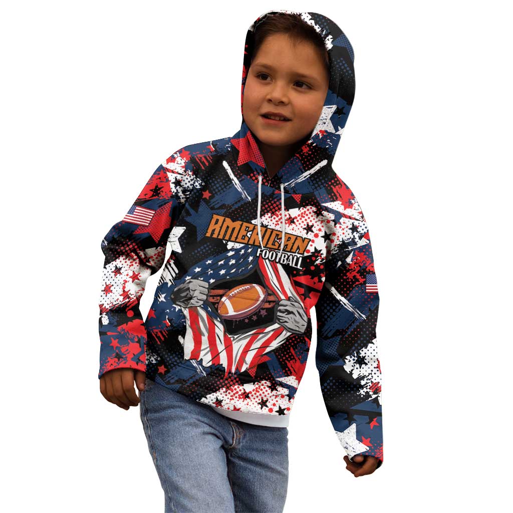 Custom American Football Grunge Kid Hoodie Special Version - Wonder Print Shop
