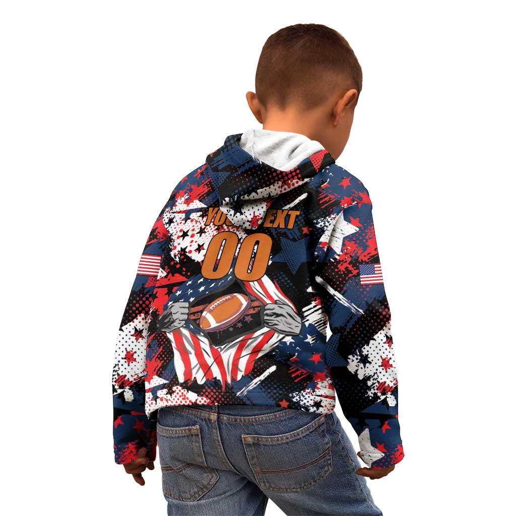 Custom American Football Grunge Kid Hoodie Special Version - Wonder Print Shop