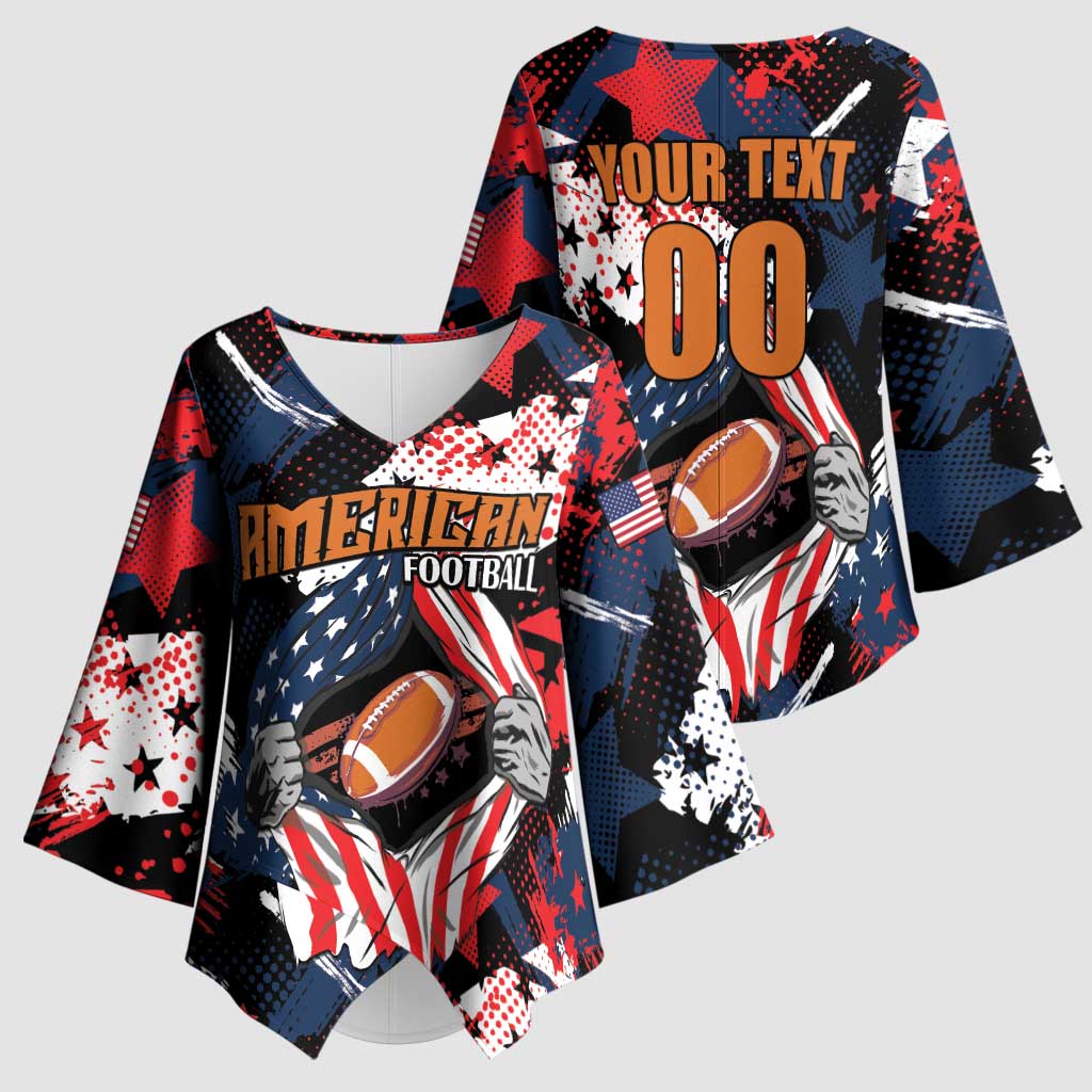 Custom American Football Grunge Kimono Sleeve Blouse Special Version - Wonder Print Shop