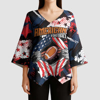 Custom American Football Grunge Kimono Sleeve Blouse Special Version - Wonder Print Shop