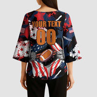 Custom American Football Grunge Kimono Sleeve Blouse Special Version - Wonder Print Shop