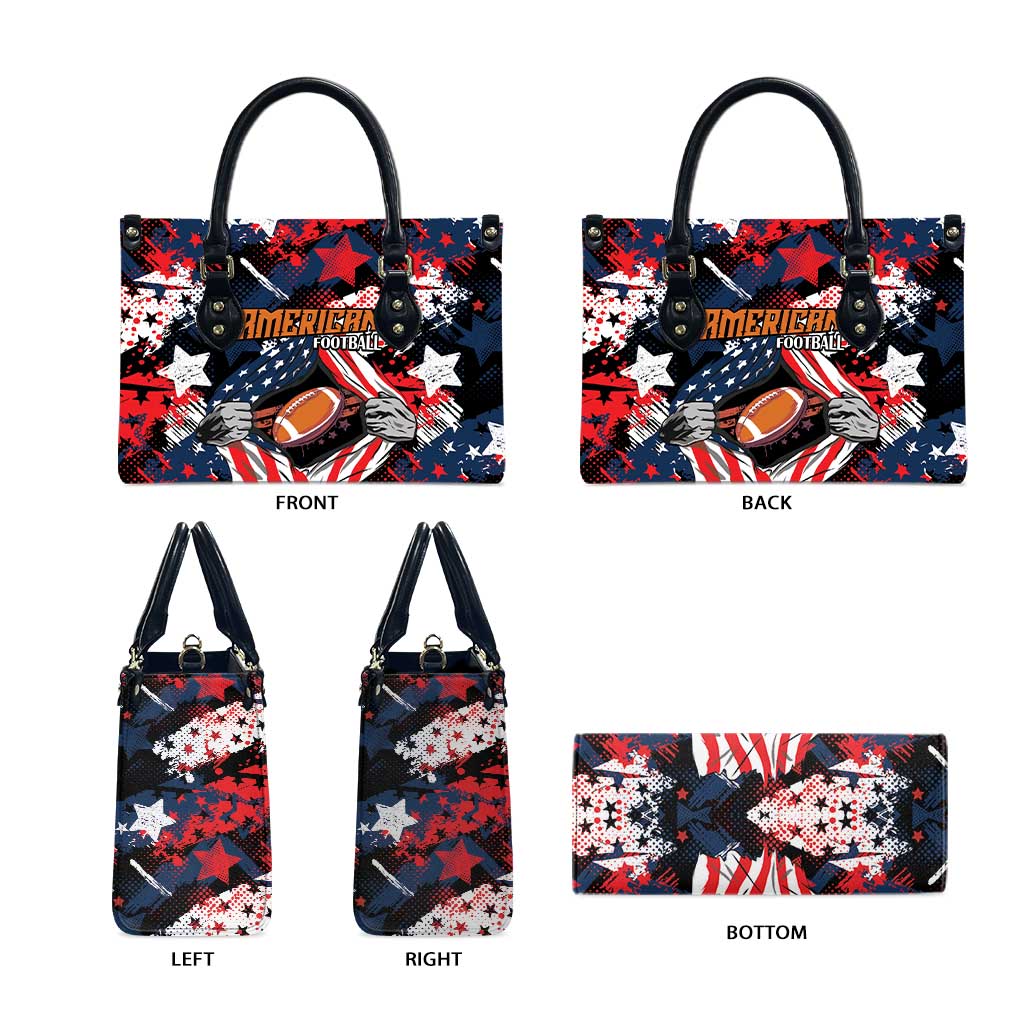 American Football Grunge Leather Bag Special Version - Wonder Print Shop