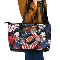 American Football Grunge Leather Tote Bag Special Version - Wonder Print Shop